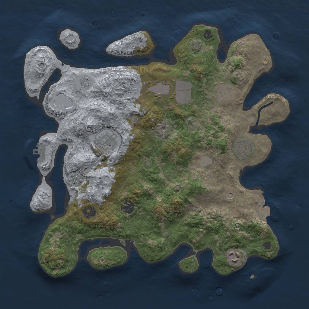 Rust Map: Procedural Map, Size: 3500, Seed: 20220908, 14 Monuments
