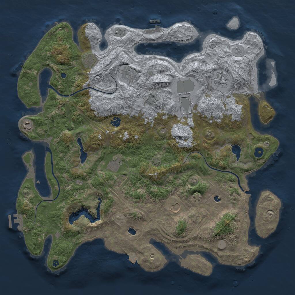 Rust Map: Procedural Map, Size: 4500, Seed: 1836820091, 15 Monuments