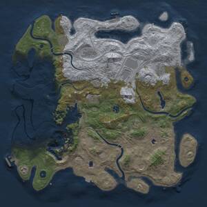 Thumbnail Rust Map: Procedural Map, Size: 4500, Seed: 1836820091, 17 Monuments