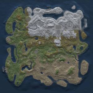 Thumbnail Rust Map: Procedural Map, Size: 4500, Seed: 1836820091, 15 Monuments