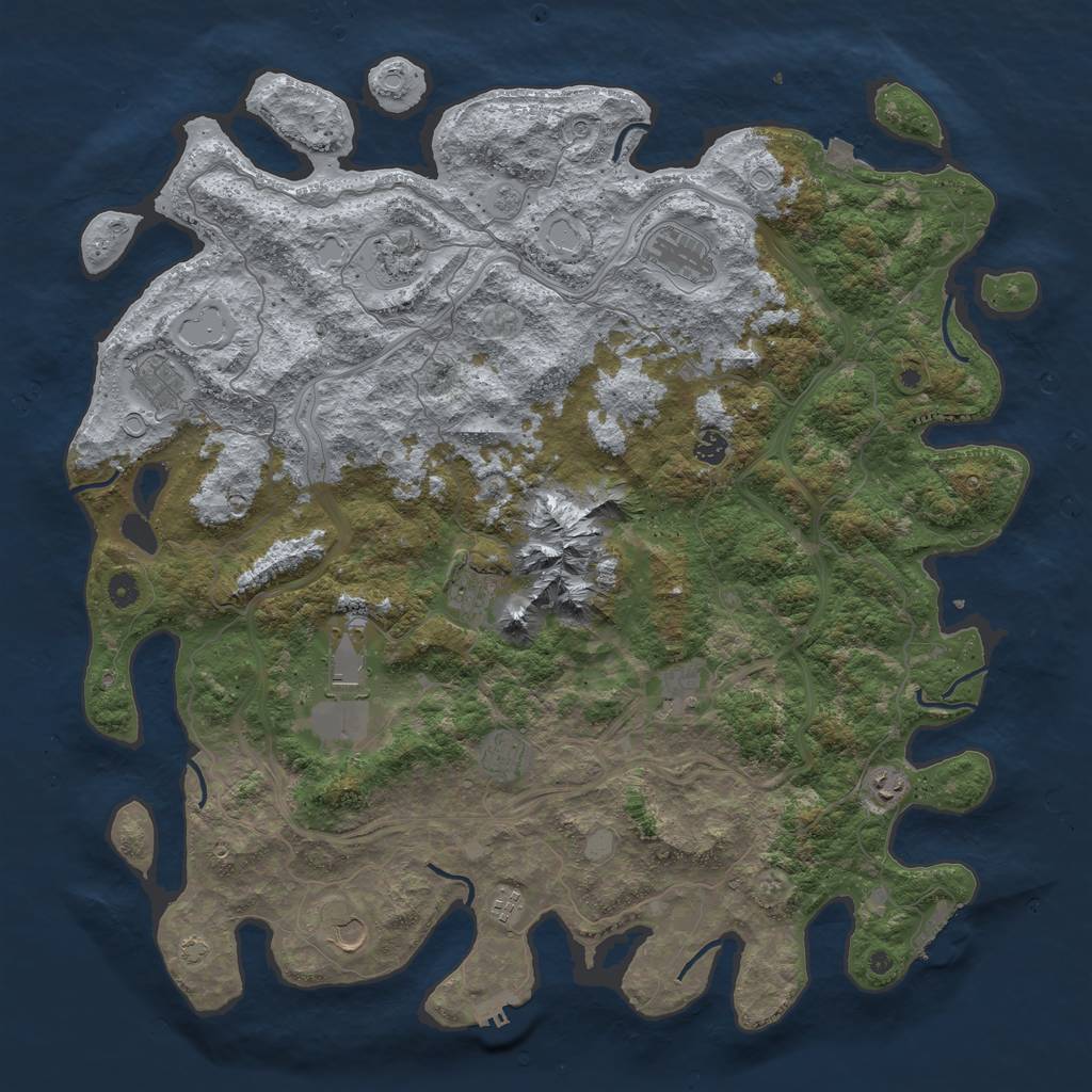 Rust Map: Procedural Map, Size: 5000, Seed: 729325052, 19 Monuments