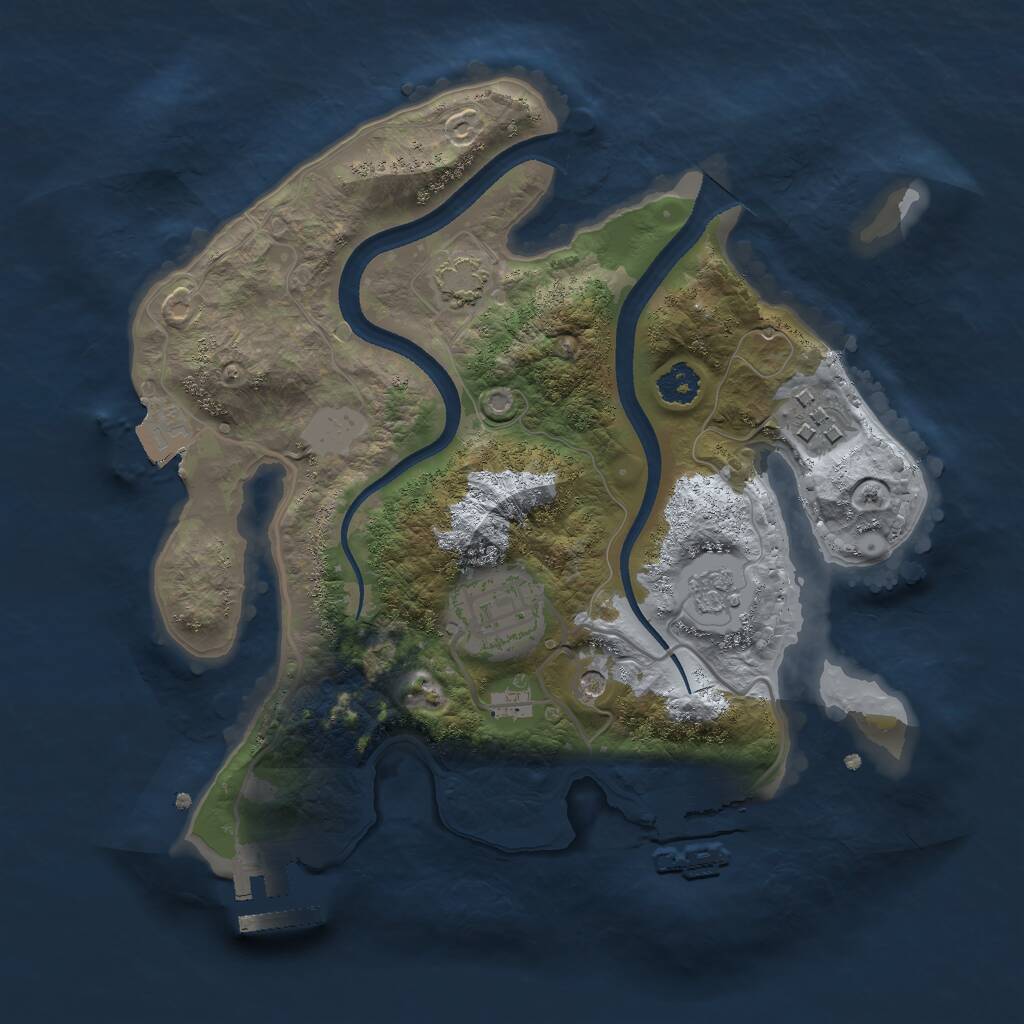Rust Map: Procedural Map, Size: 2500, Seed: 311, 8 Monuments