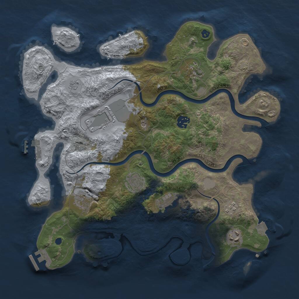 Rust Map: Procedural Map, Size: 3550, Seed: 20220908, 14 Monuments