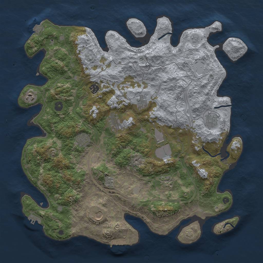 Rust Map: Procedural Map, Size: 4250, Seed: 25477989, 18 Monuments