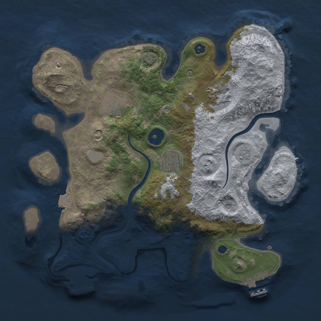 Rust Map: Procedural Map, Size: 3000, Seed: 64017723, 10 Monuments