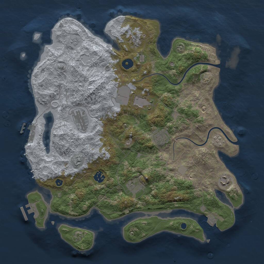Rust Map: Procedural Map, Size: 3700, Seed: 1557, 14 Monuments