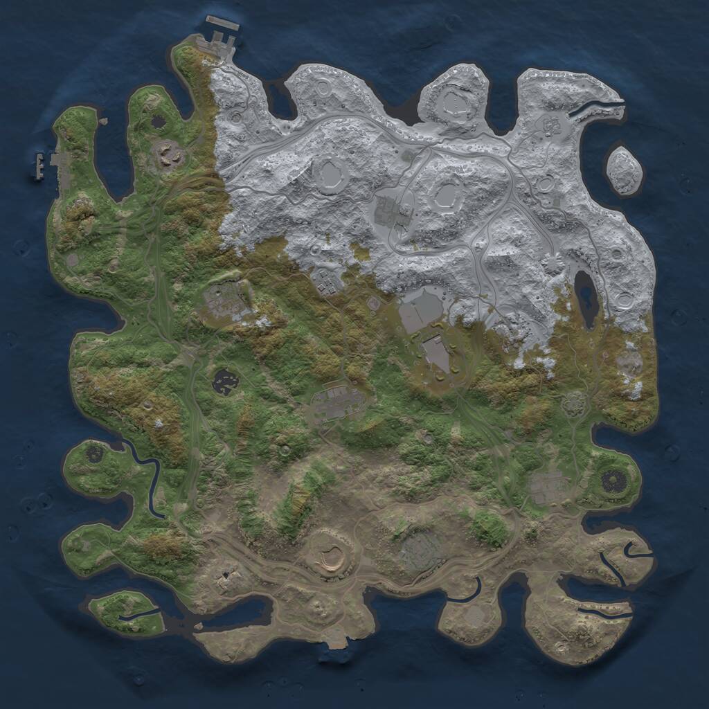 Rust Map: Procedural Map, Size: 4250, Seed: 3220, 17 Monuments