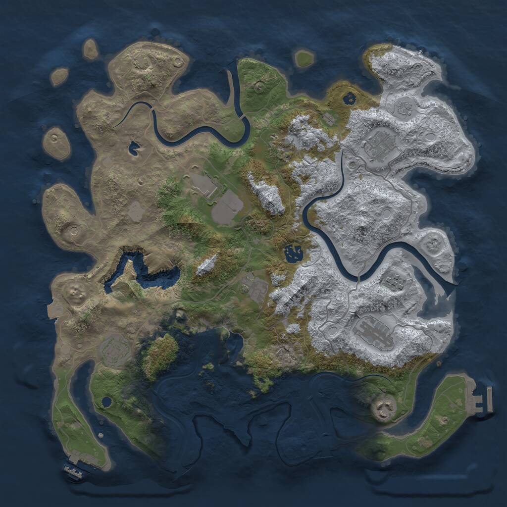Rust Map: Procedural Map, Size: 4000, Seed: 1466894294, 15 Monuments