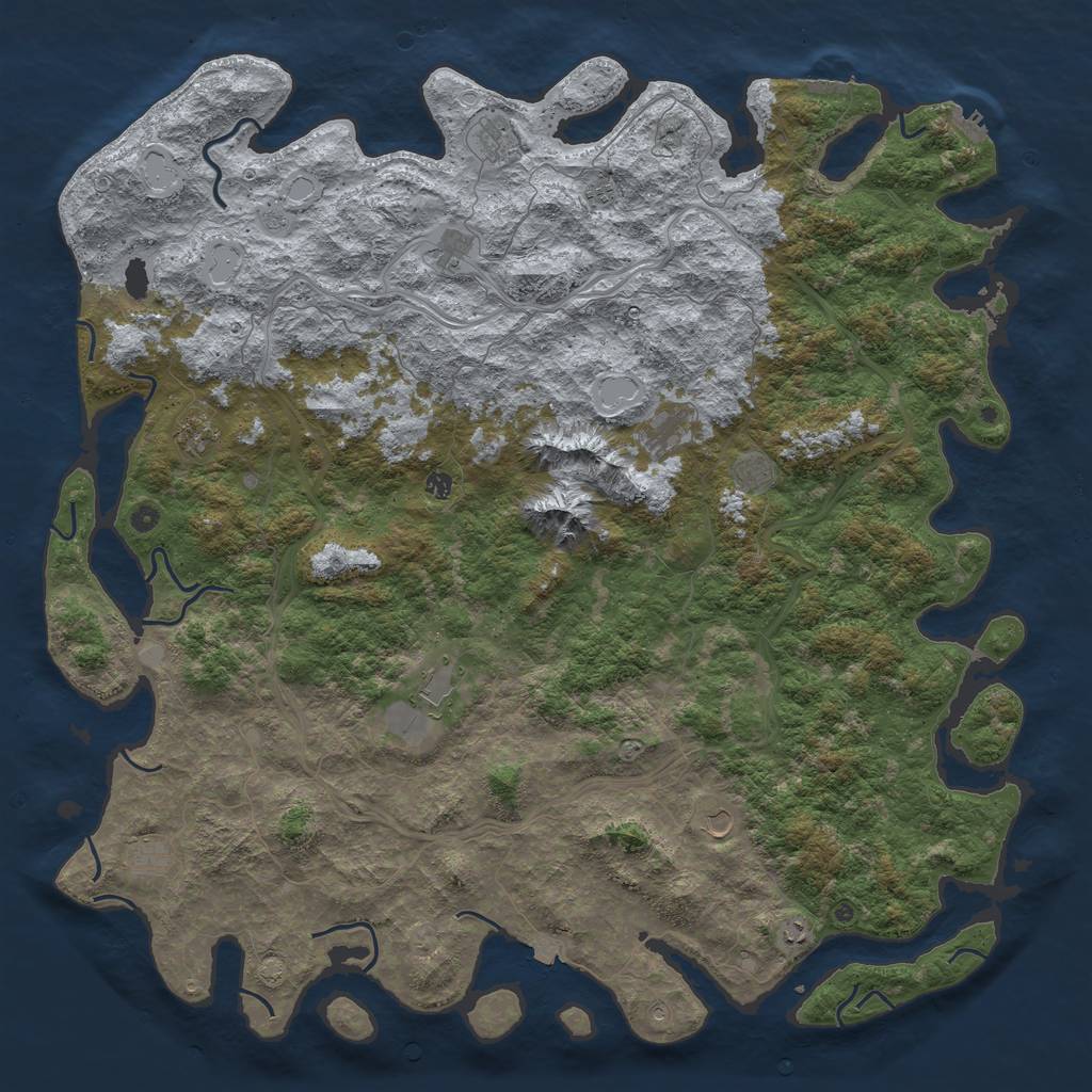 Rust Map: Procedural Map, Size: 6000, Seed: 127325700, 19 Monuments