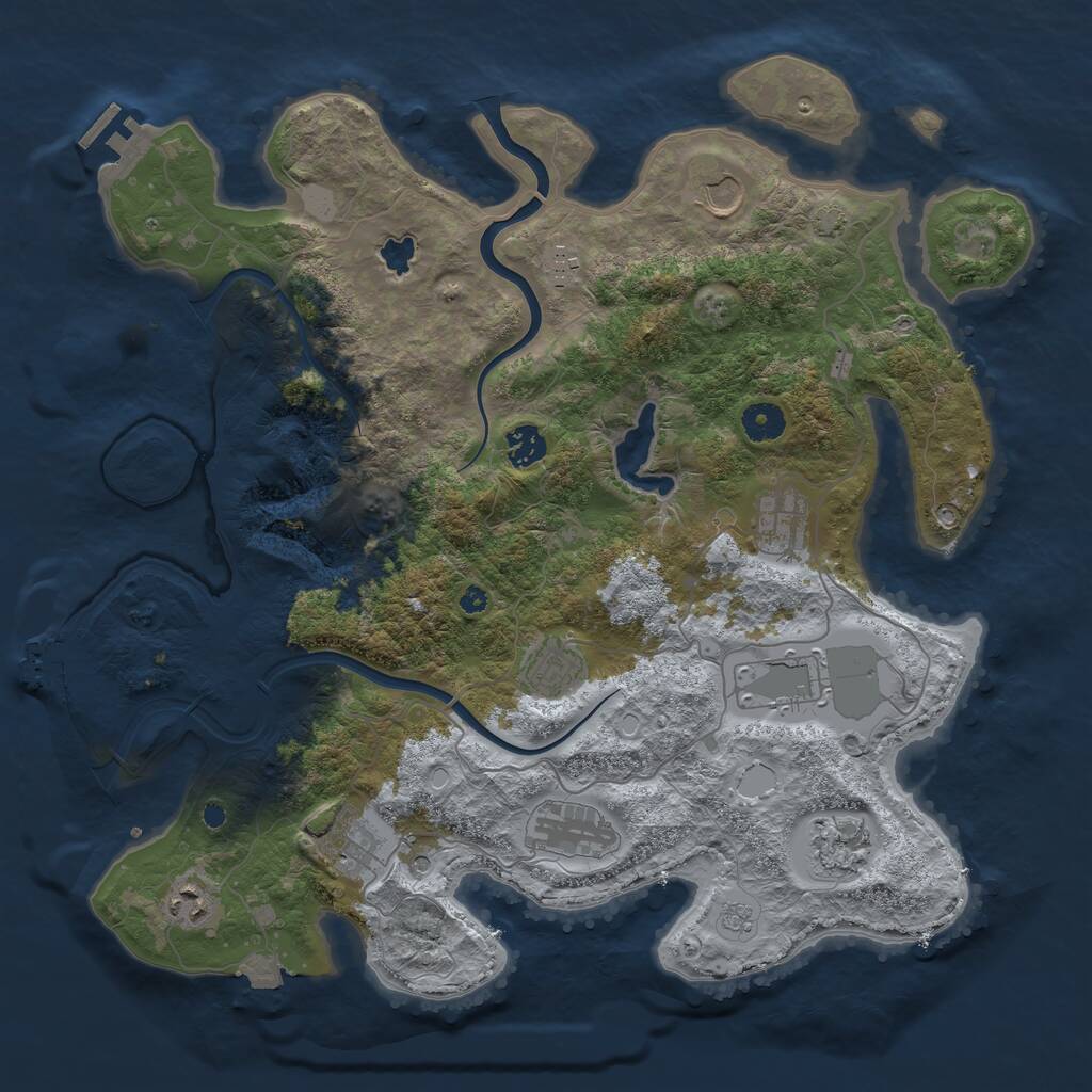 Rust Map: Procedural Map, Size: 4000, Seed: 2137825159, 16 Monuments