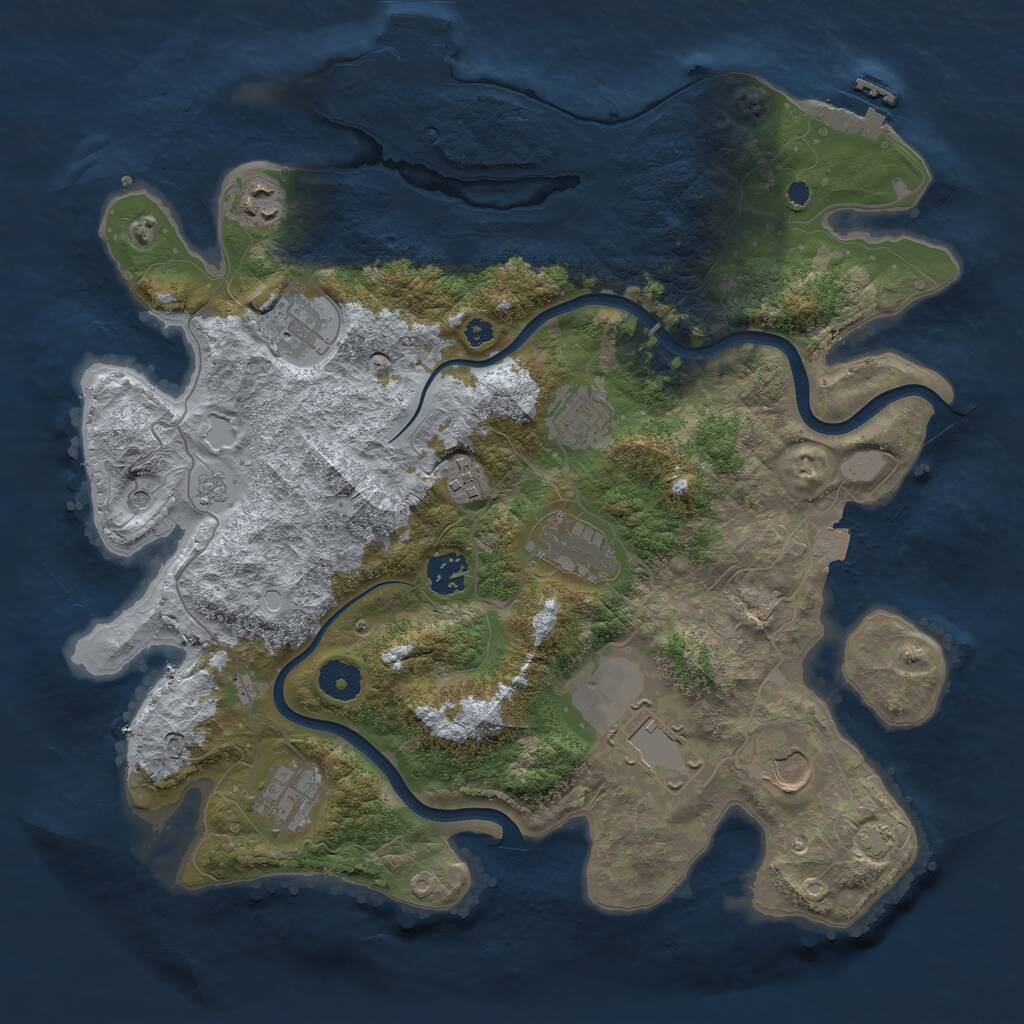 Rust Map: Procedural Map, Size: 3700, Seed: 1542516328, 15 Monuments