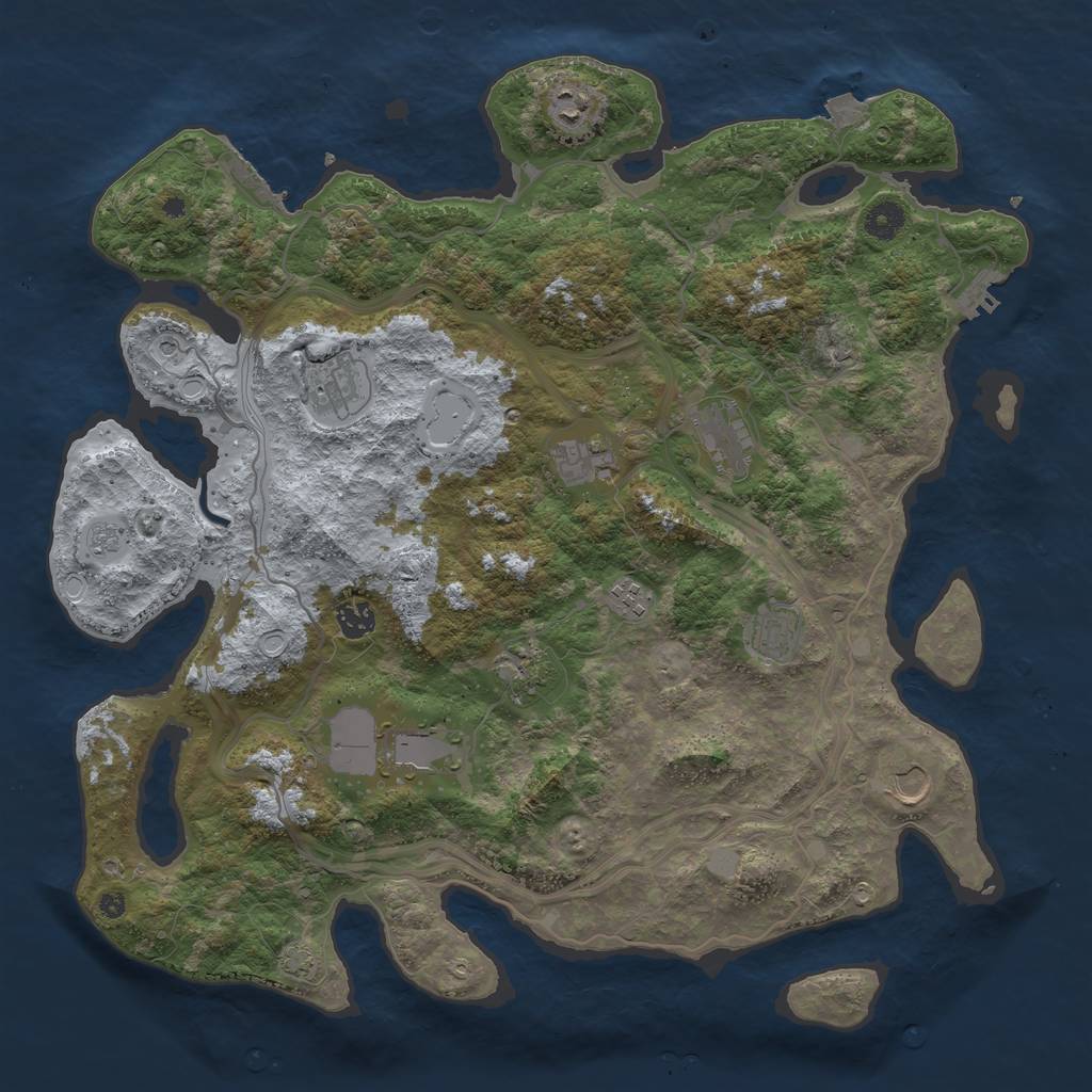 Rust Map: Procedural Map, Size: 4250, Seed: 2086058238, 18 Monuments