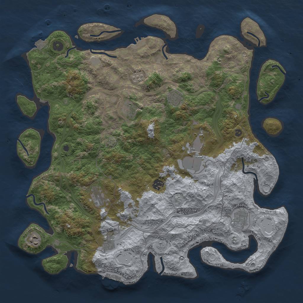 Rust Map: Procedural Map, Size: 4250, Seed: 150771166, 17 Monuments