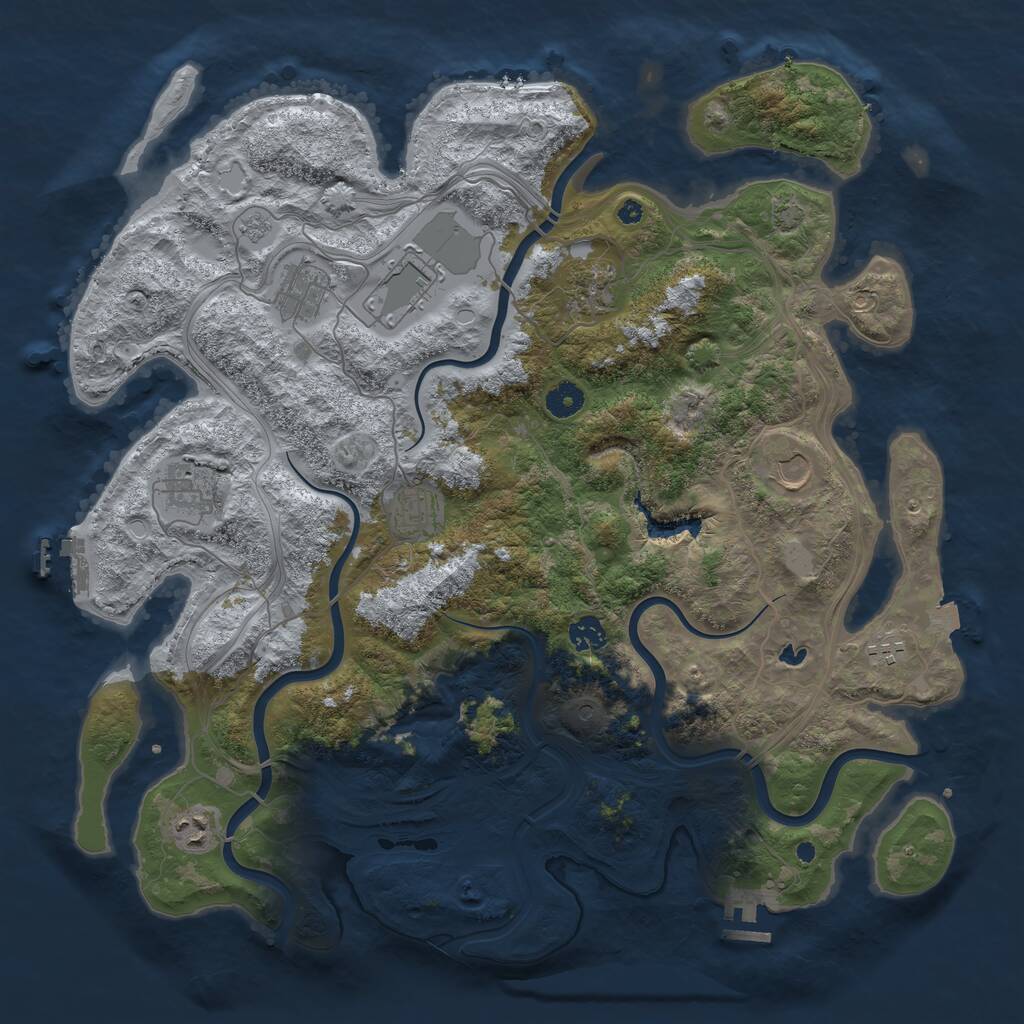 Rust Map: Procedural Map, Size: 4250, Seed: 24955, 15 Monuments