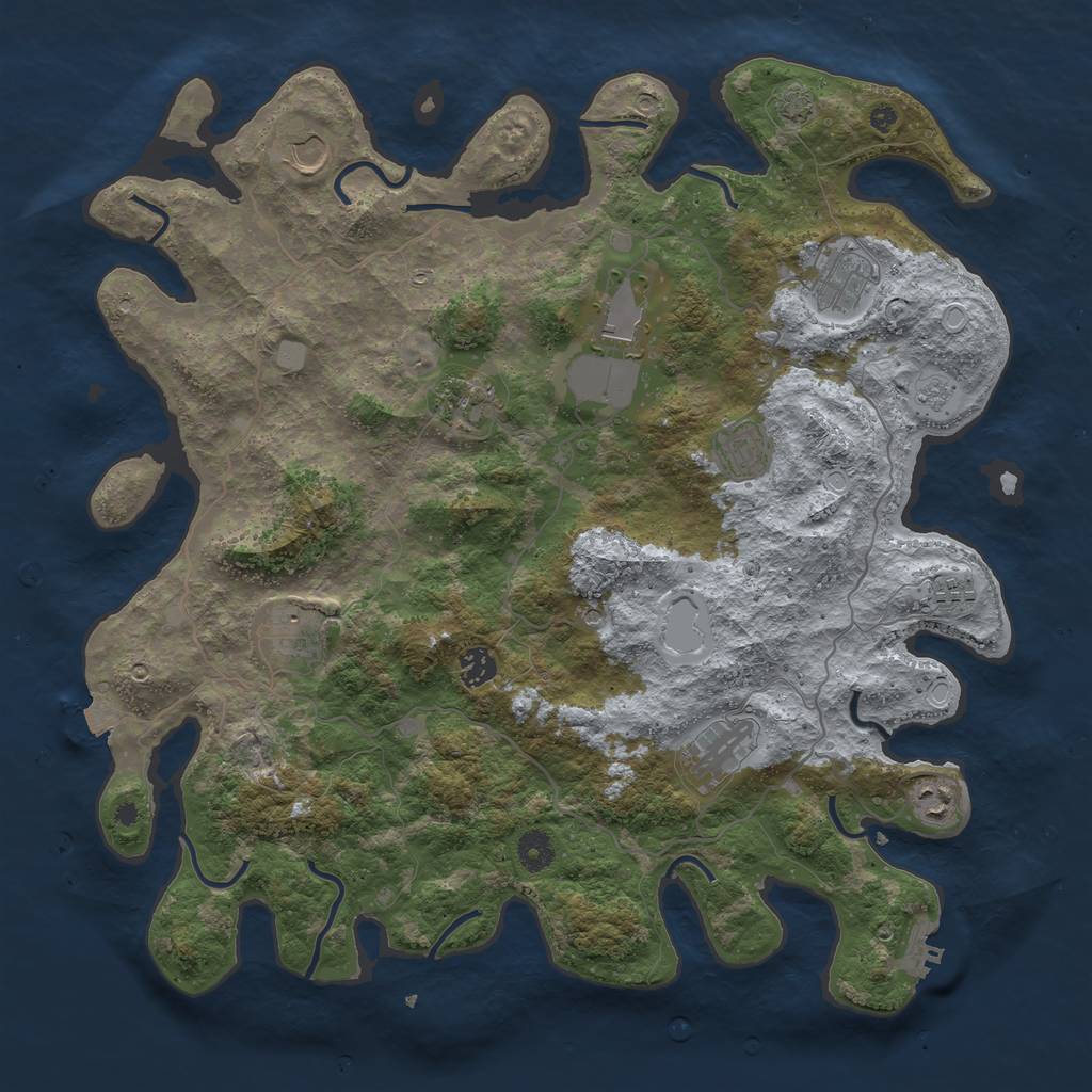 Rust Map: Procedural Map, Size: 4200, Seed: 311, 17 Monuments