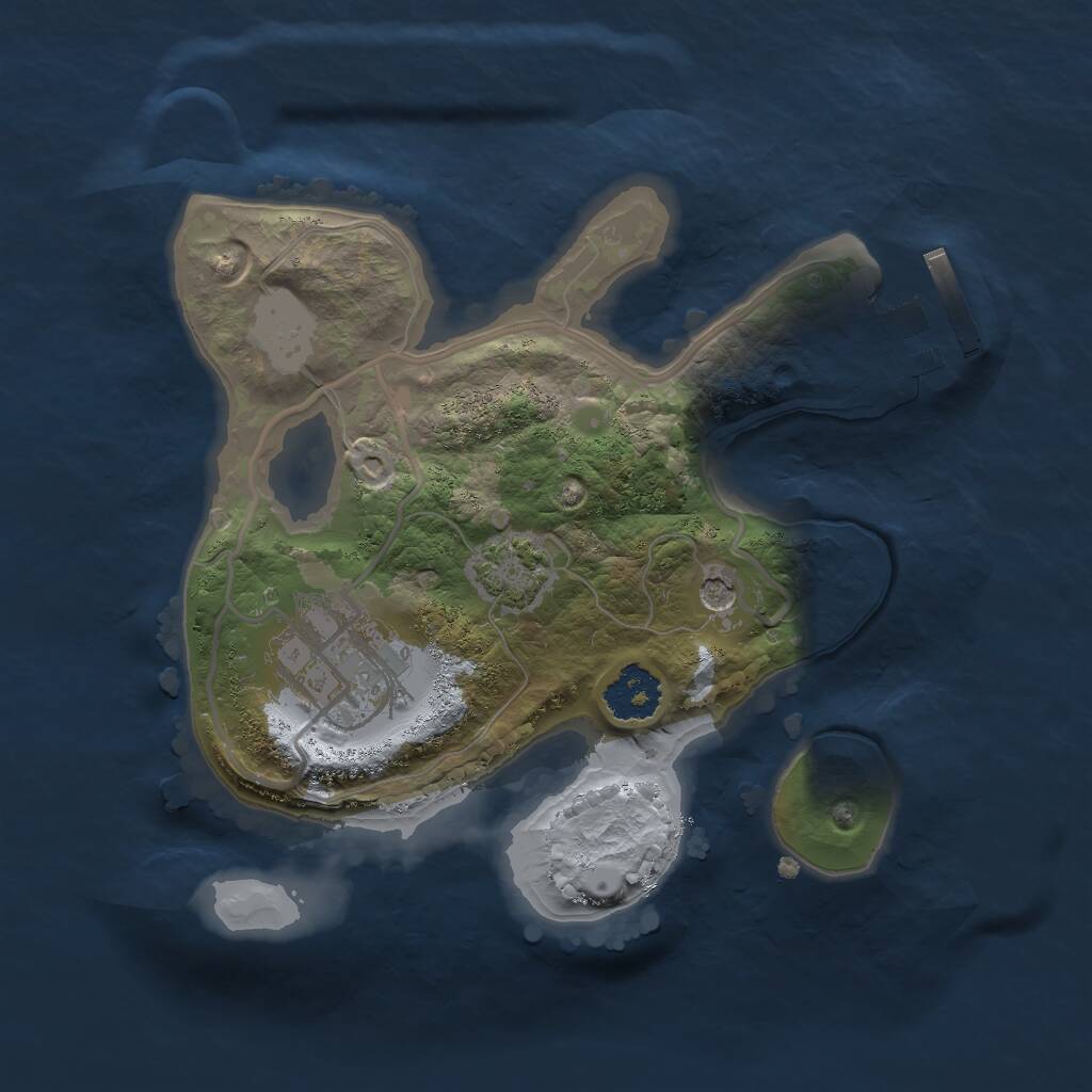 Rust Map: Procedural Map, Size: 2000, Seed: 1888735985, 5 Monuments