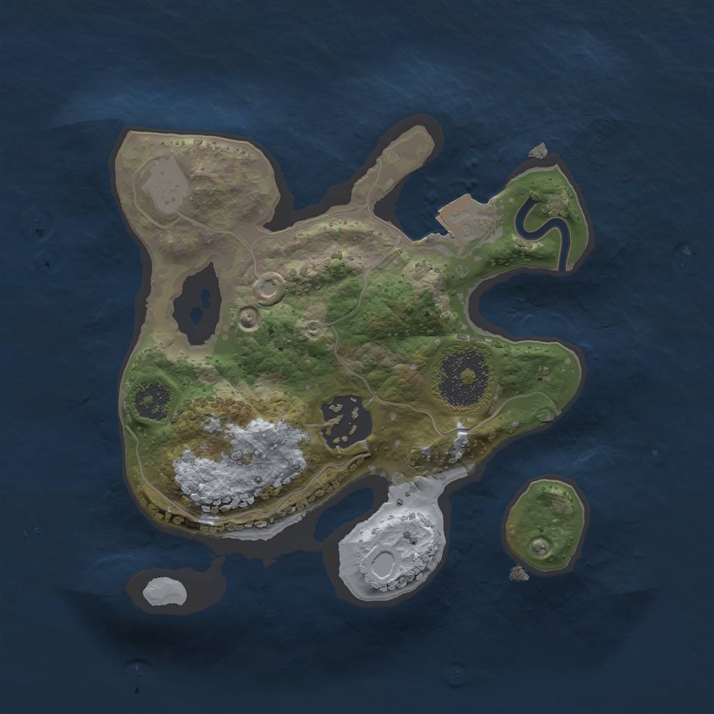 Rust Map: Procedural Map, Size: 2000, Seed: 1888735985, 4 Monuments