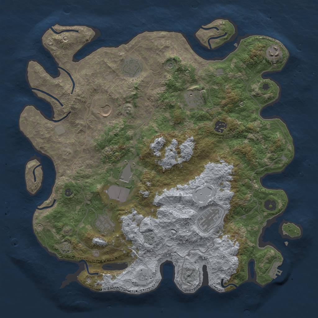 Rust Map: Procedural Map, Size: 4000, Seed: 4796, 16 Monuments