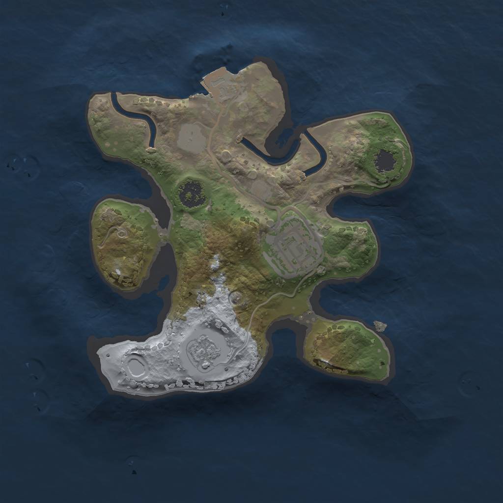 Rust Map: Procedural Map, Size: 2000, Seed: 1073318332, 5 Monuments