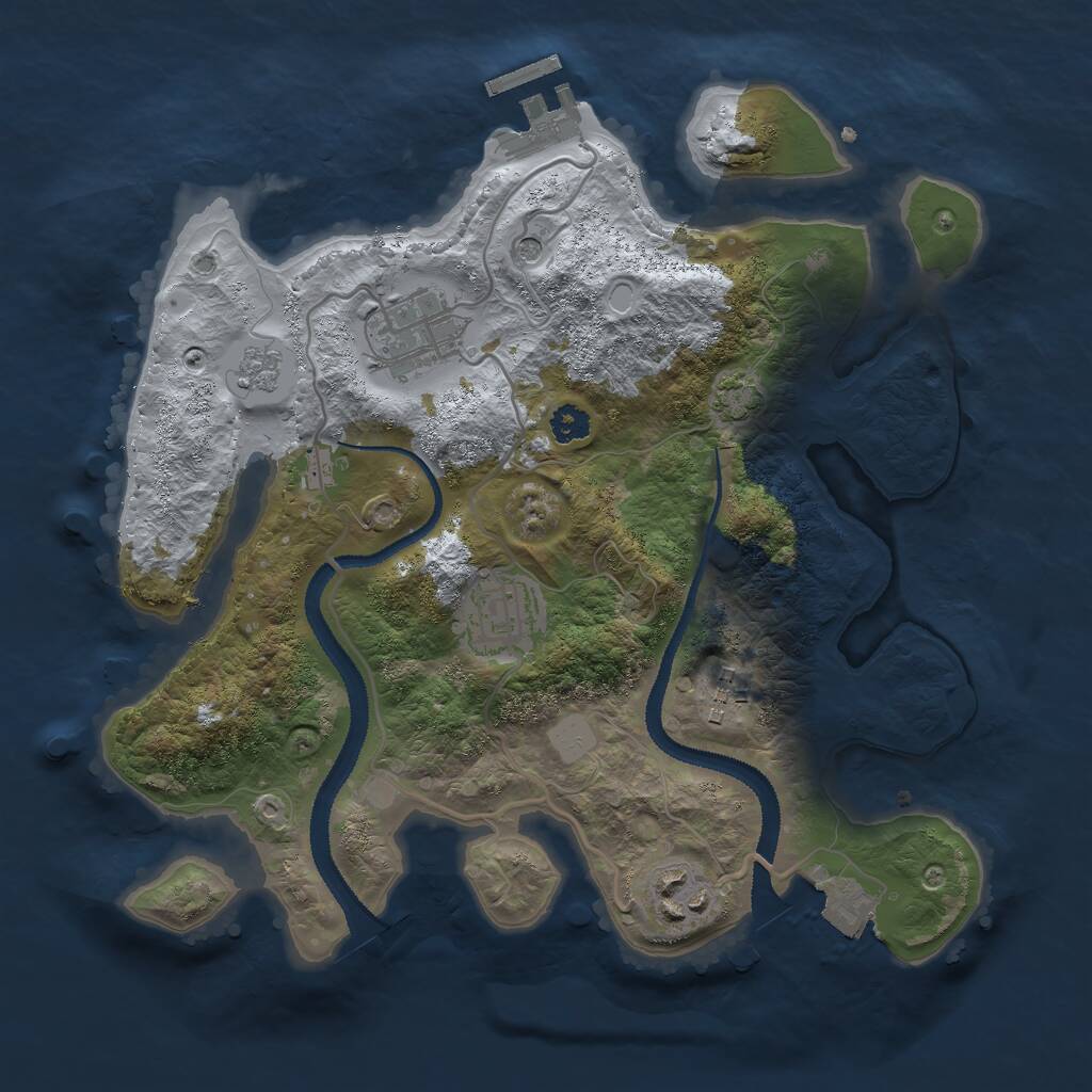 Rust Map: Procedural Map, Size: 2800, Seed: 336346494, 9 Monuments
