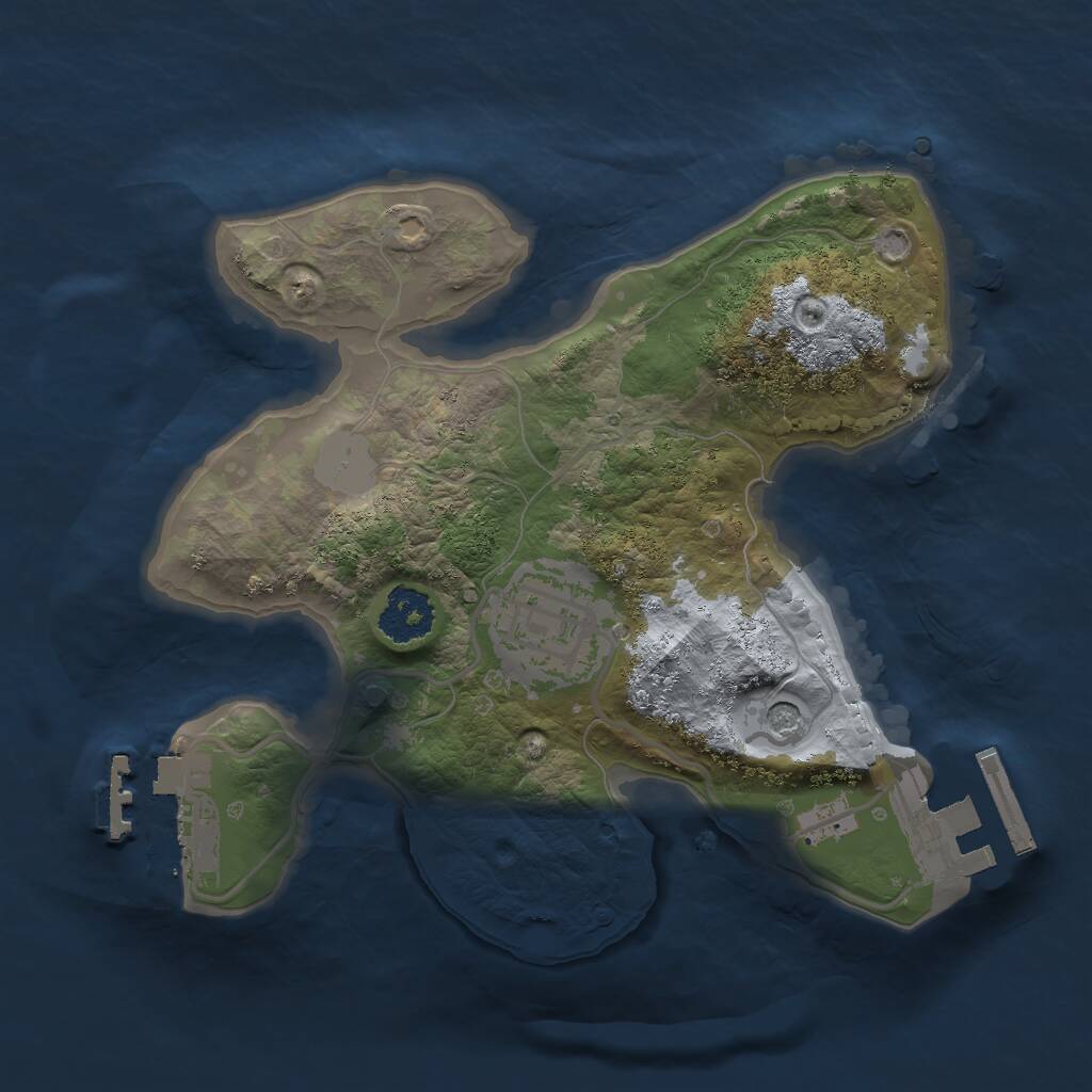 Rust Map: Procedural Map, Size: 2000, Seed: 1064249626, 5 Monuments