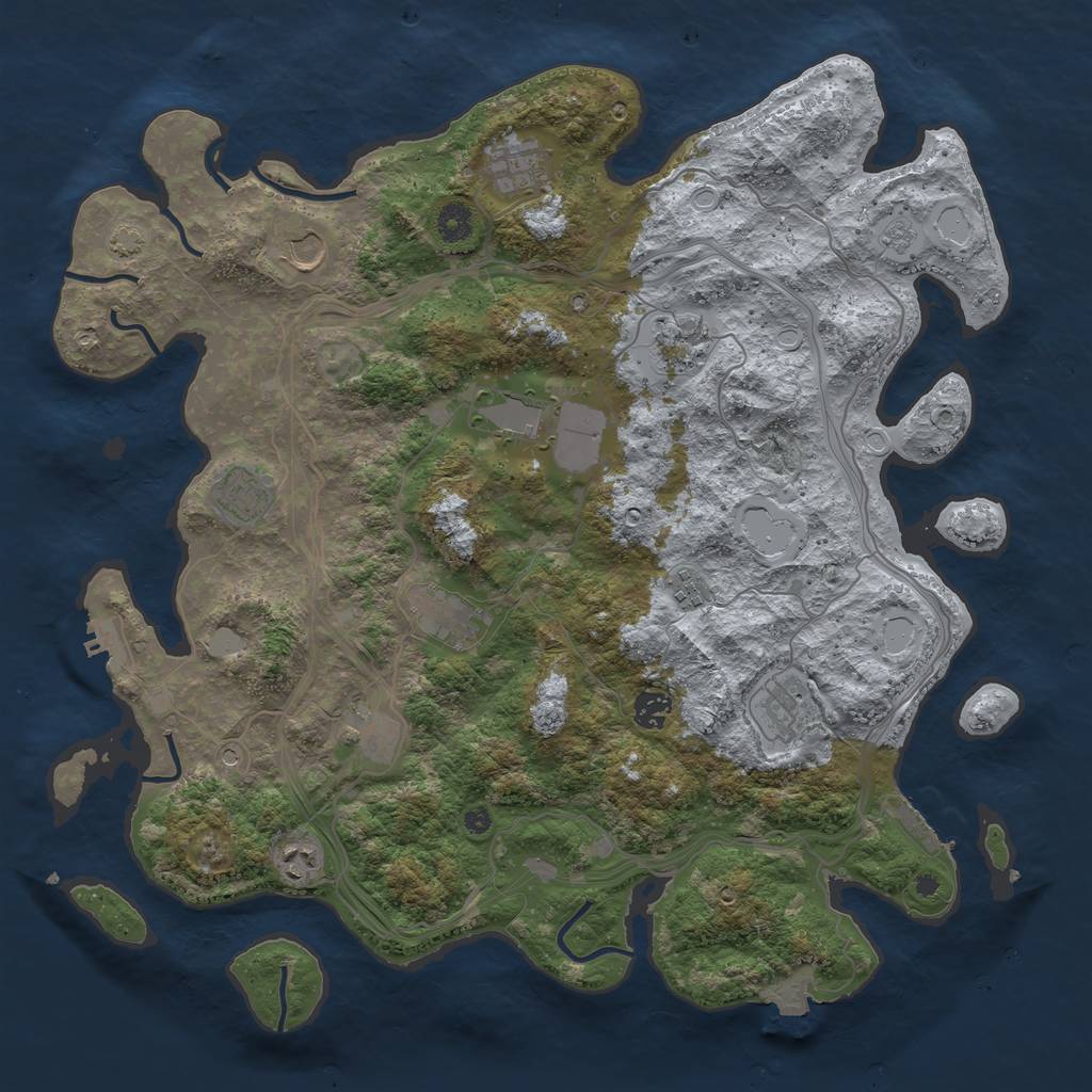 Rust Map: Procedural Map, Size: 4250, Seed: 1405089441, 19 Monuments
