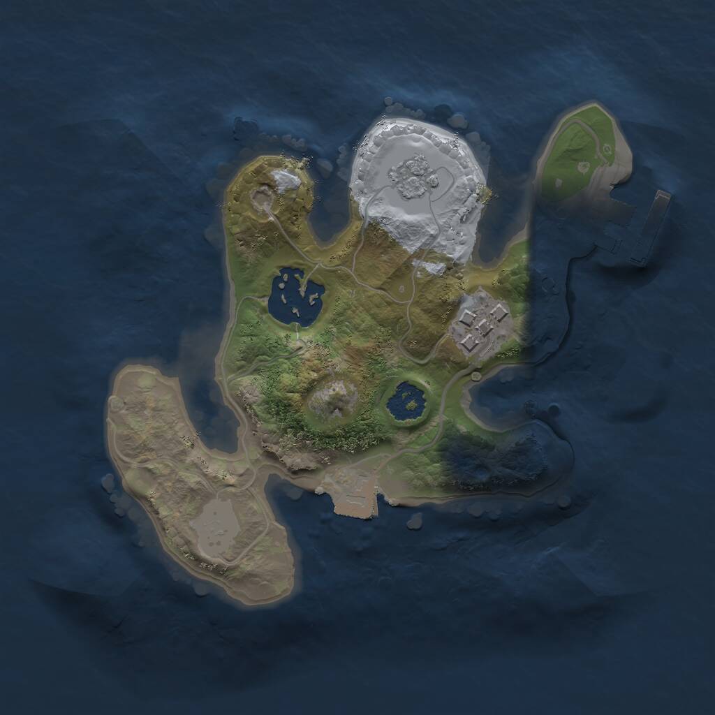 Rust Map: Procedural Map, Size: 1900, Seed: 1400, 5 Monuments