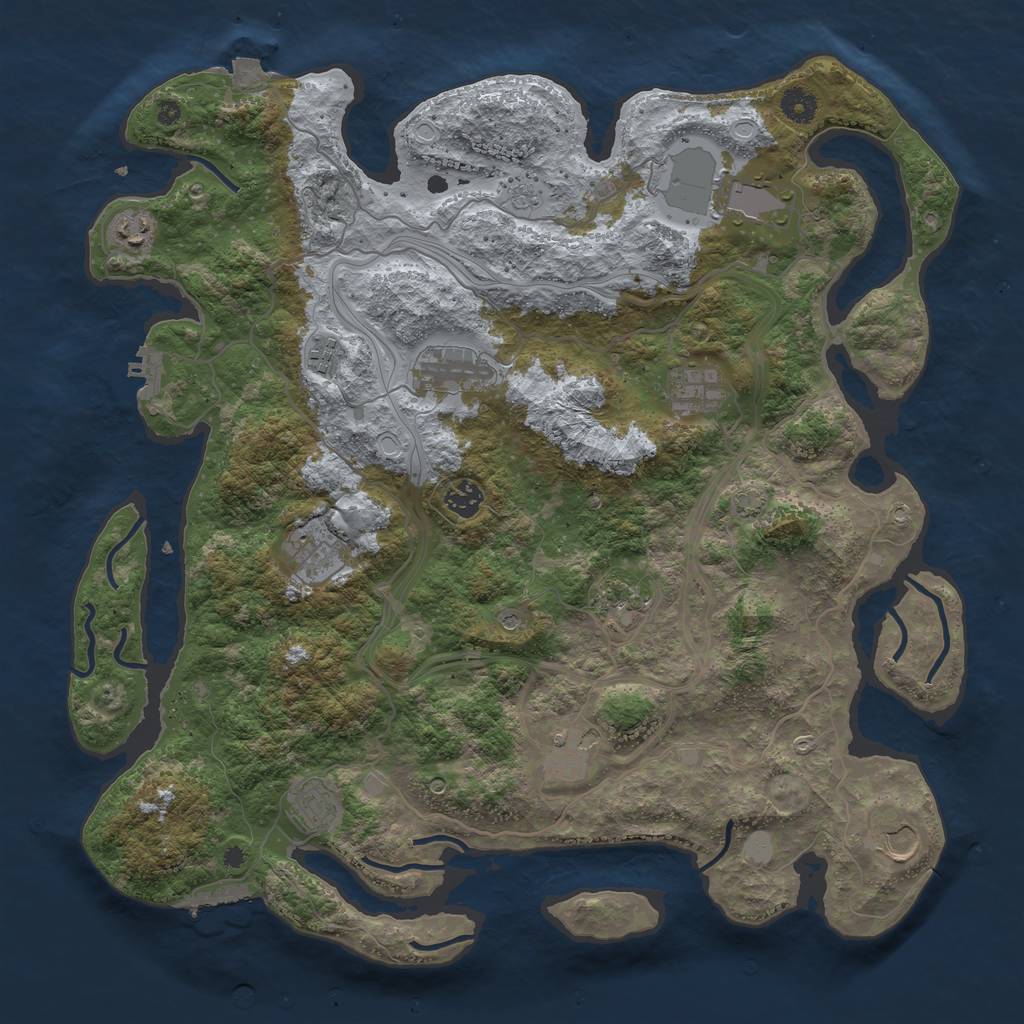 Rust Map: Procedural Map, Size: 4250, Seed: 1914323054, 19 Monuments
