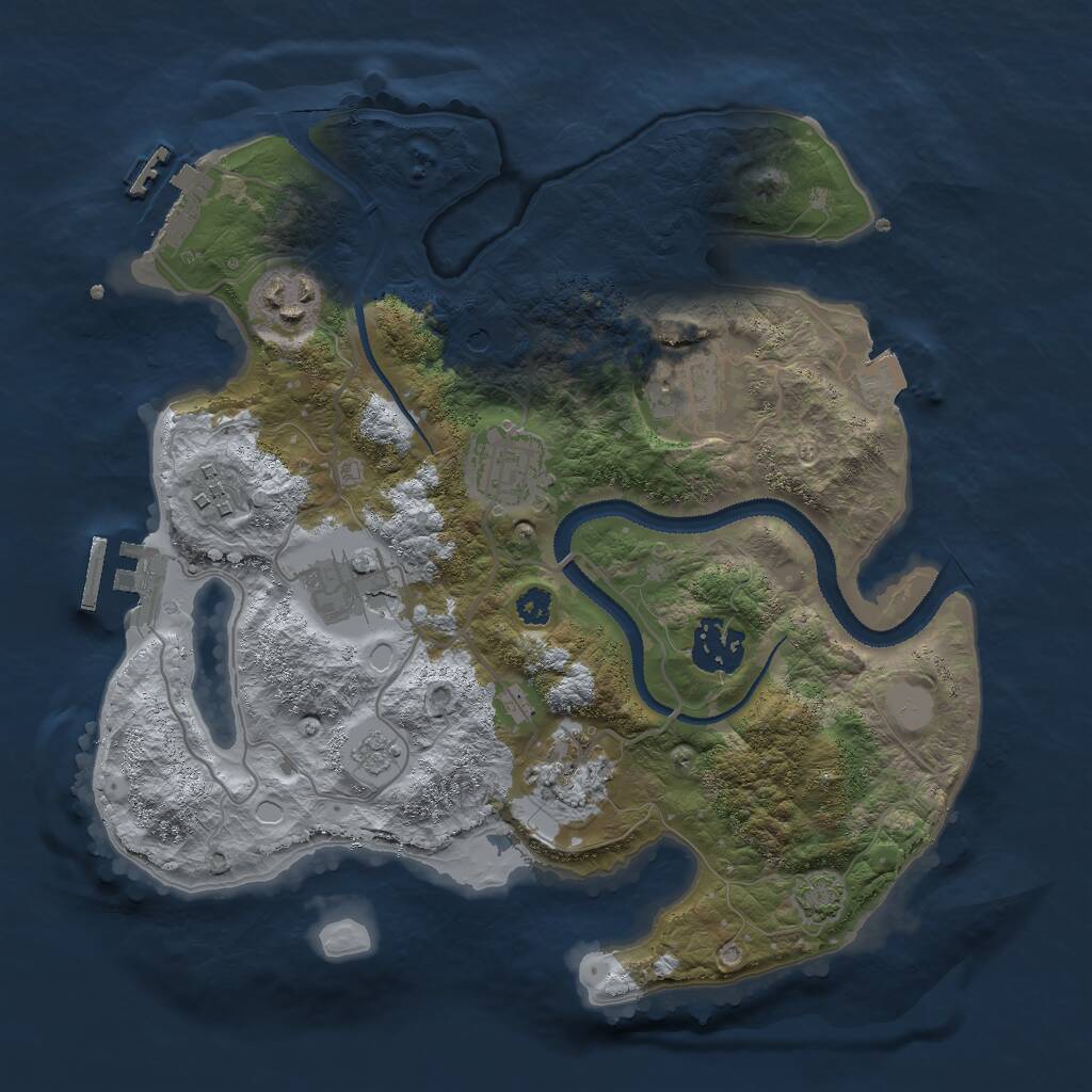 Rust Map: Procedural Map, Size: 3000, Seed: 1307646325, 13 Monuments