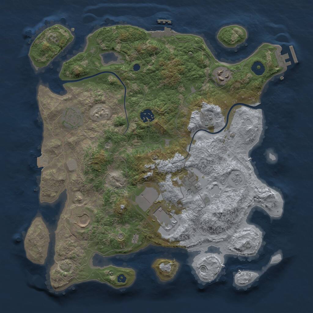Rust Map: Procedural Map, Size: 3500, Seed: 1636255350, 13 Monuments