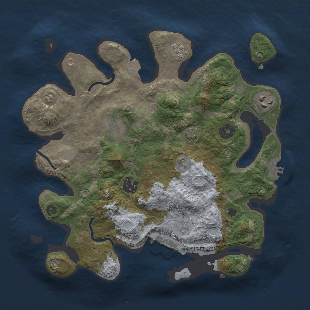 Rust Map: Procedural Map, Size: 3000, Seed: 99858, 11 Monuments
