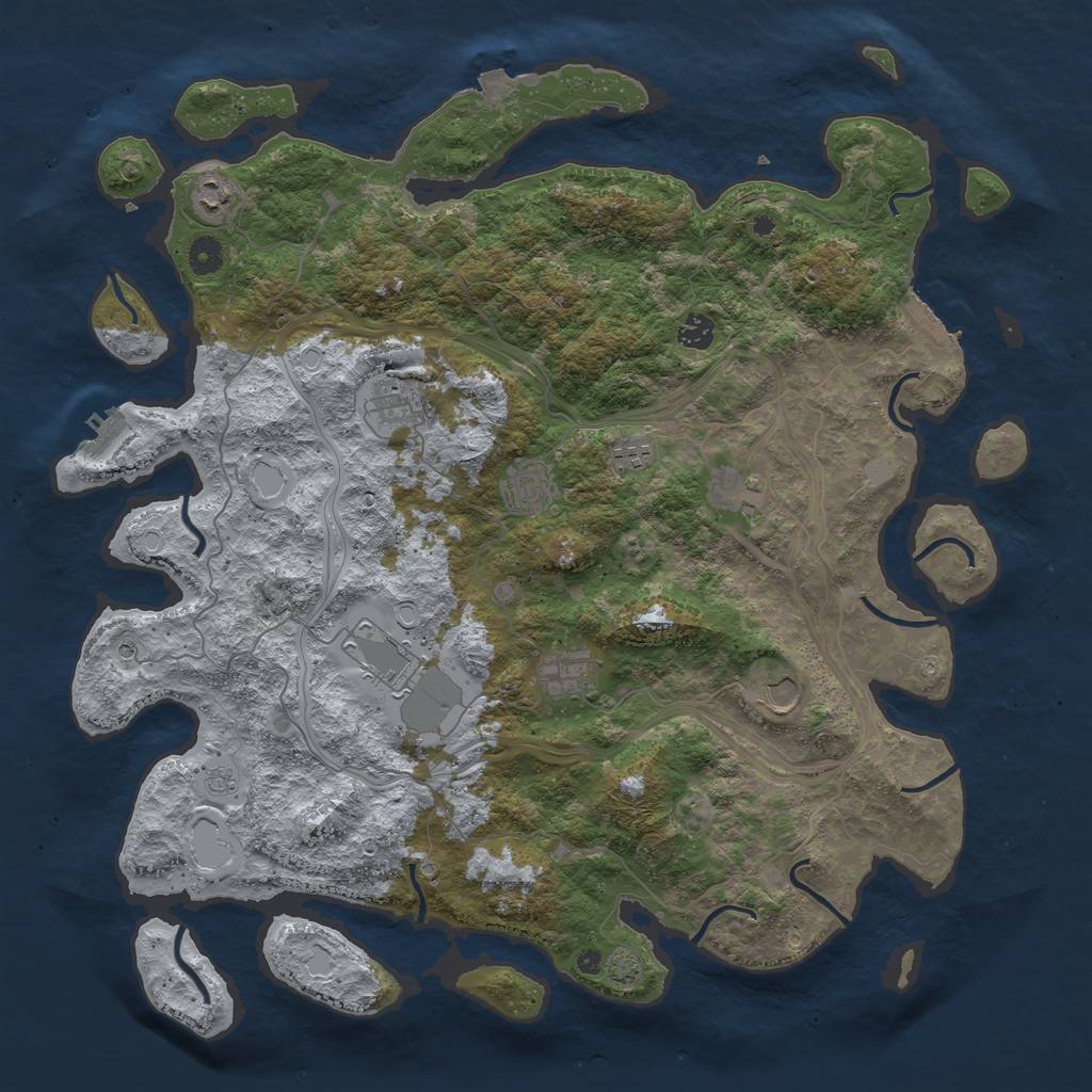 Rust Map: Procedural Map, Size: 4500, Seed: 110718333, 17 Monuments