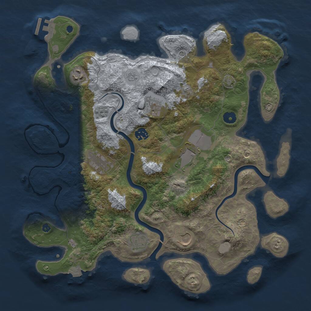 Rust Map: Procedural Map, Size: 3700, Seed: 1846802056, 13 Monuments