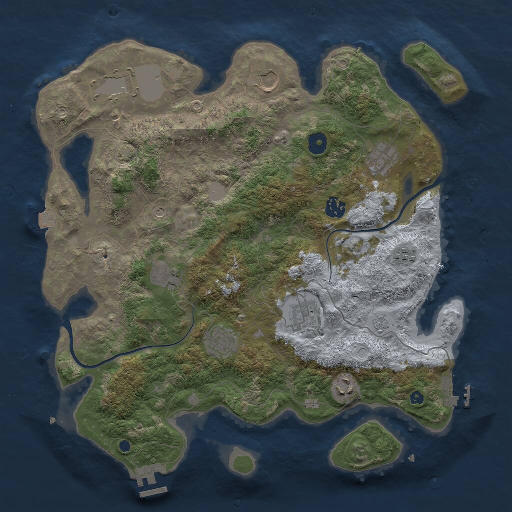 Rust Map: Procedural Map, Size: 3700, Seed: 2003766422, 15 Monuments