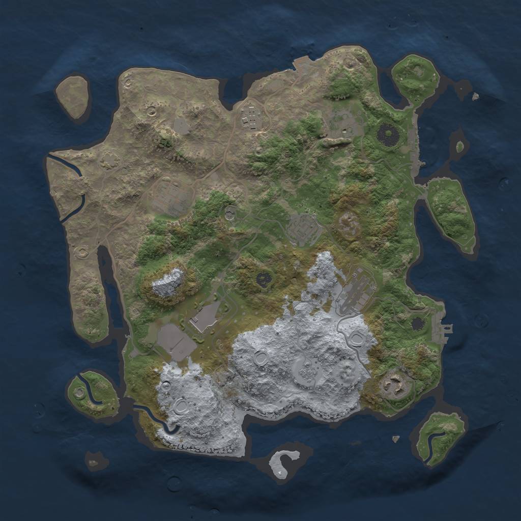 Rust Map: Procedural Map, Size: 3500, Seed: 131467622, 15 Monuments