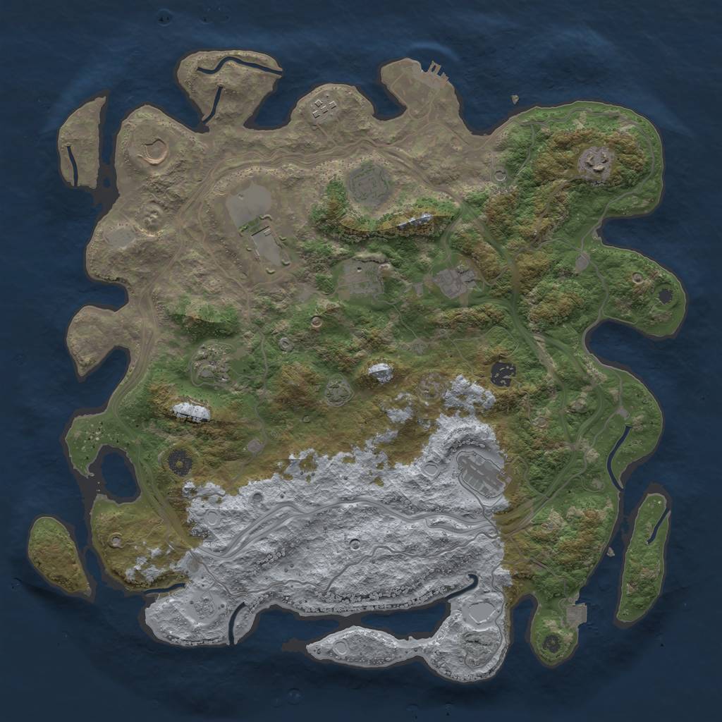 Rust Map: Procedural Map, Size: 4250, Seed: 541112124, 17 Monuments