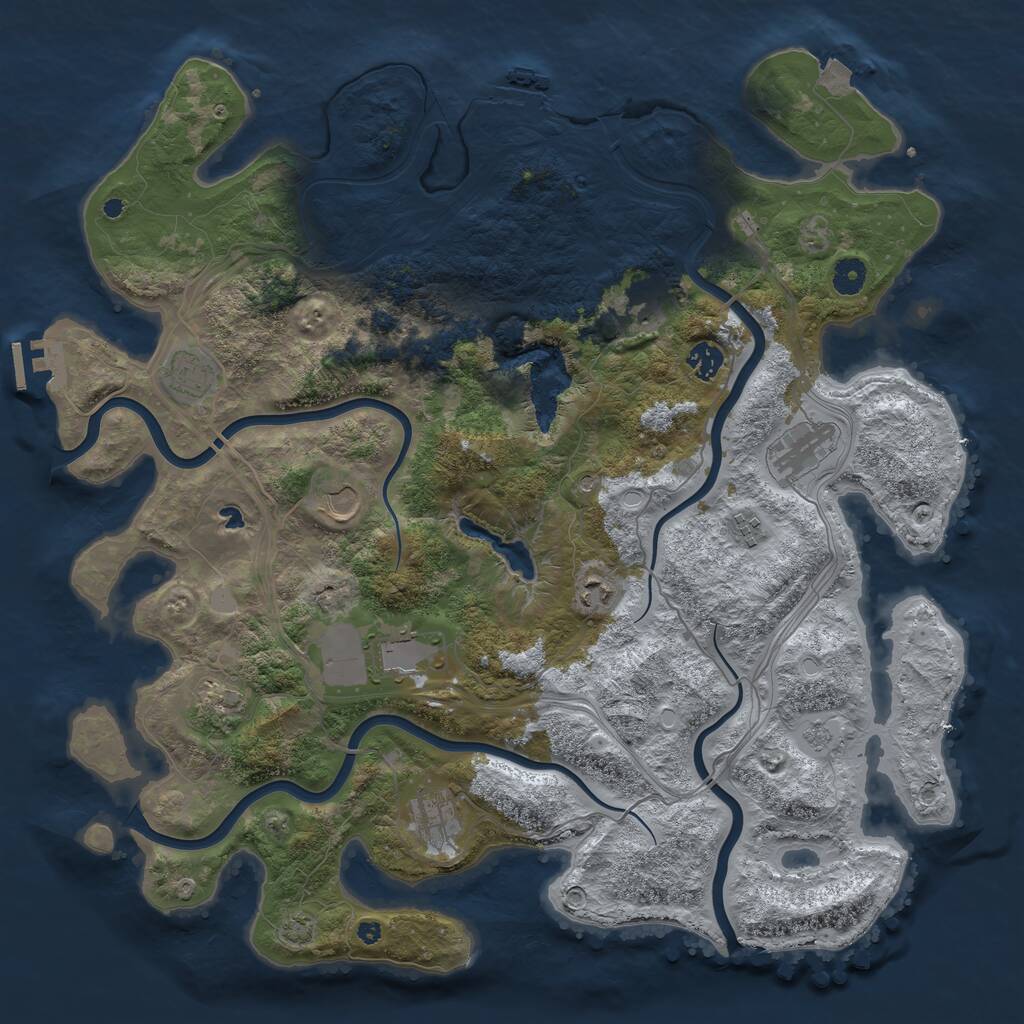 Rust Map: Procedural Map, Size: 4334, Seed: 13825554, 16 Monuments