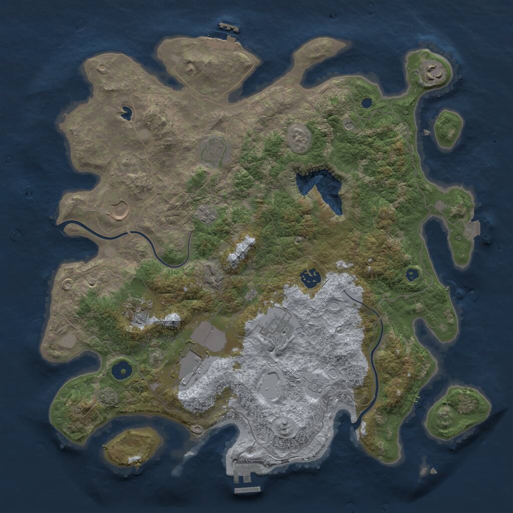 Rust Map: Procedural Map, Size: 4000, Seed: 70923, 14 Monuments