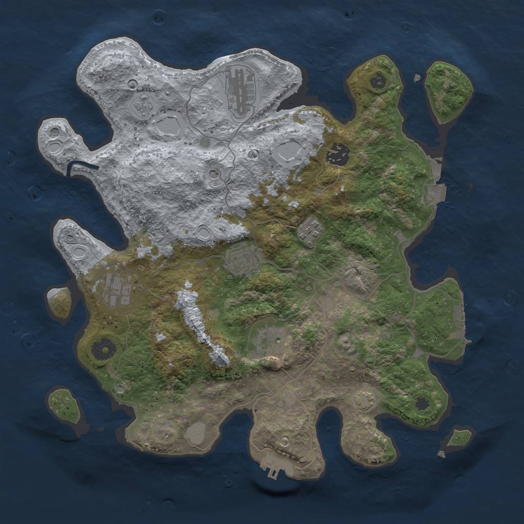 Rust Map: Procedural Map, Size: 3400, Seed: 81160072, 14 Monuments