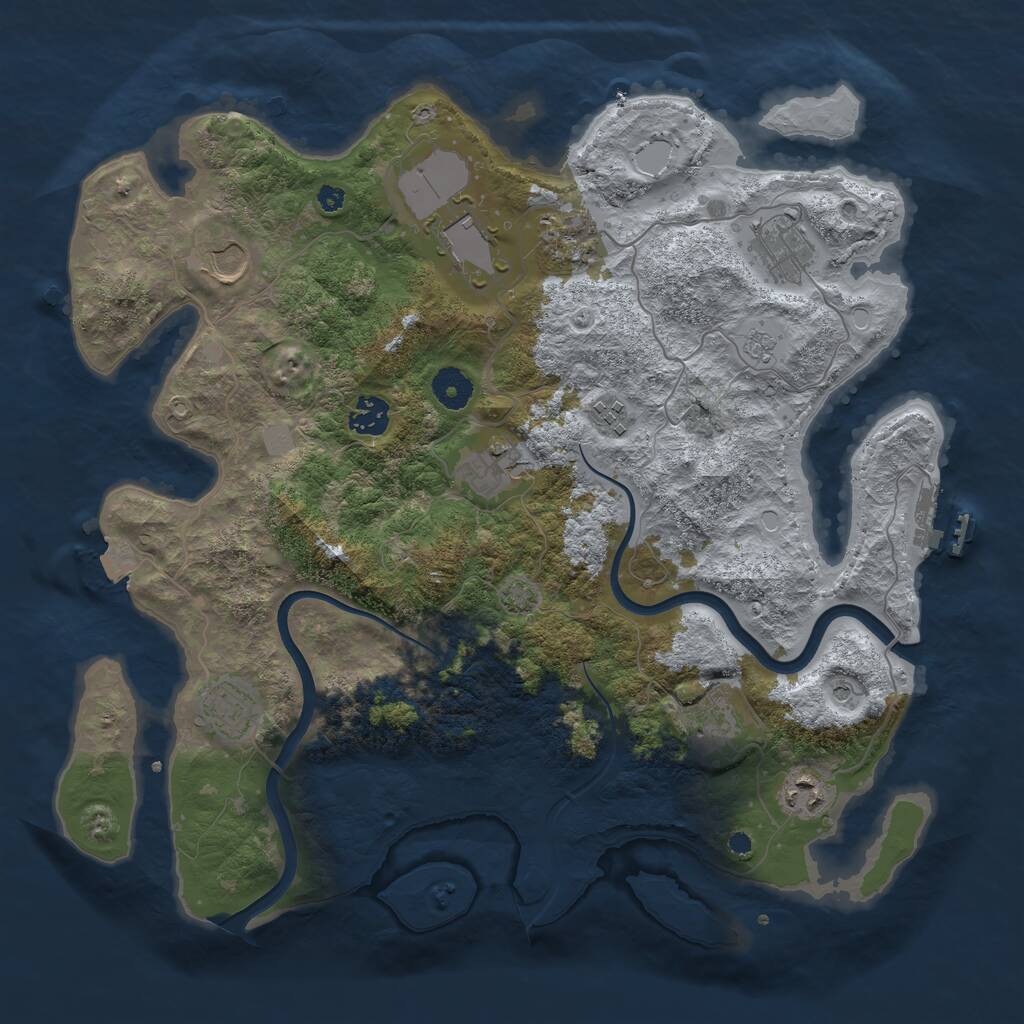 Rust Map: Procedural Map, Size: 3800, Seed: 67226986, 15 Monuments