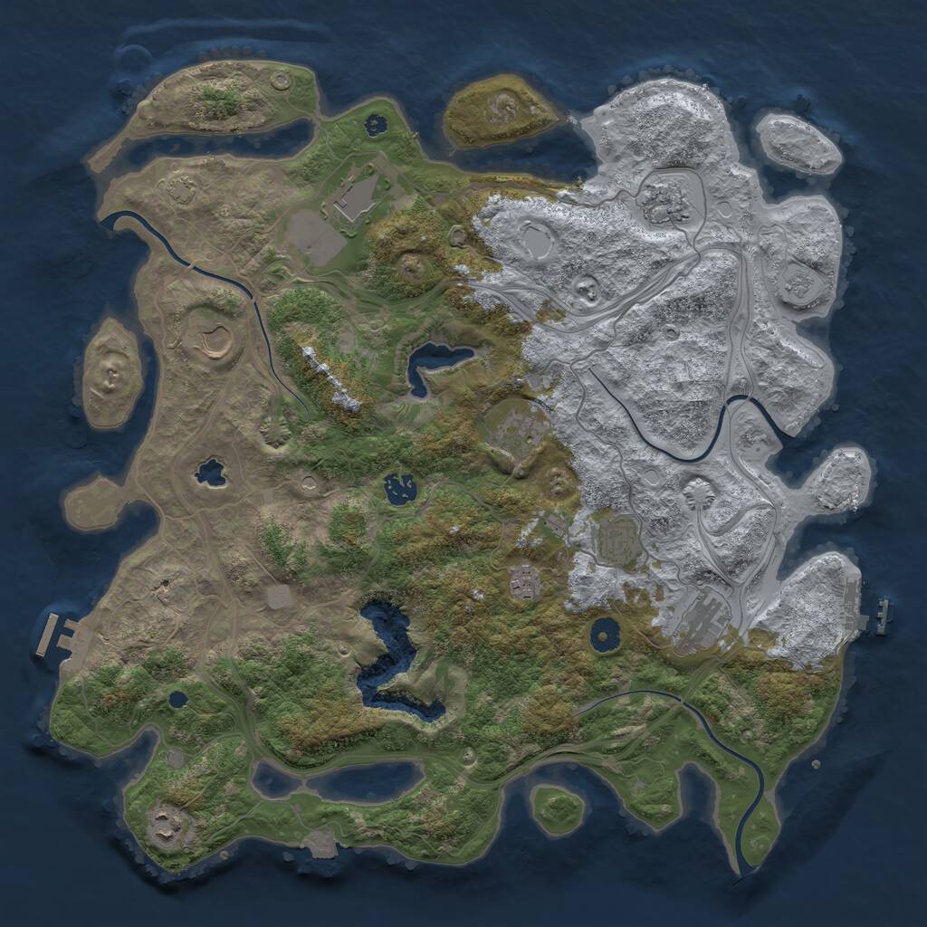 Rust Map: Procedural Map, Size: 4250, Seed: 383584928, 15 Monuments