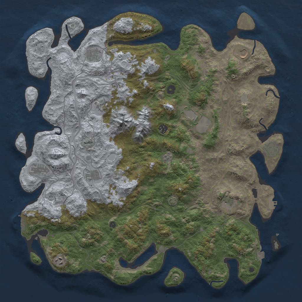 Rust Map: Procedural Map, Size: 5000, Seed: 15640222, 19 Monuments