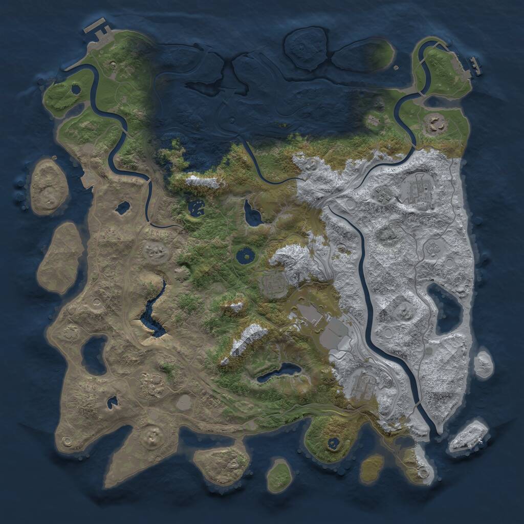 Rust Map: Procedural Map, Size: 4500, Seed: 1741149328, 14 Monuments