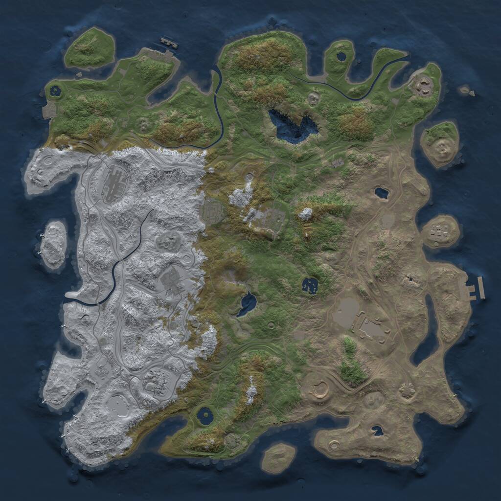Rust Map: Procedural Map, Size: 4500, Seed: 27061998, 16 Monuments