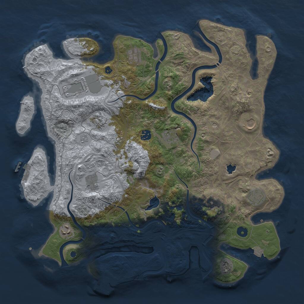 Rust Map: Procedural Map, Size: 4250, Seed: 54353465, 17 Monuments