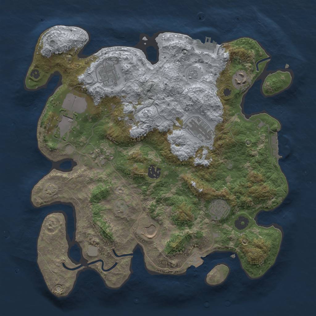 Rust Map: Procedural Map, Size: 3500, Seed: 1658227955, 16 Monuments