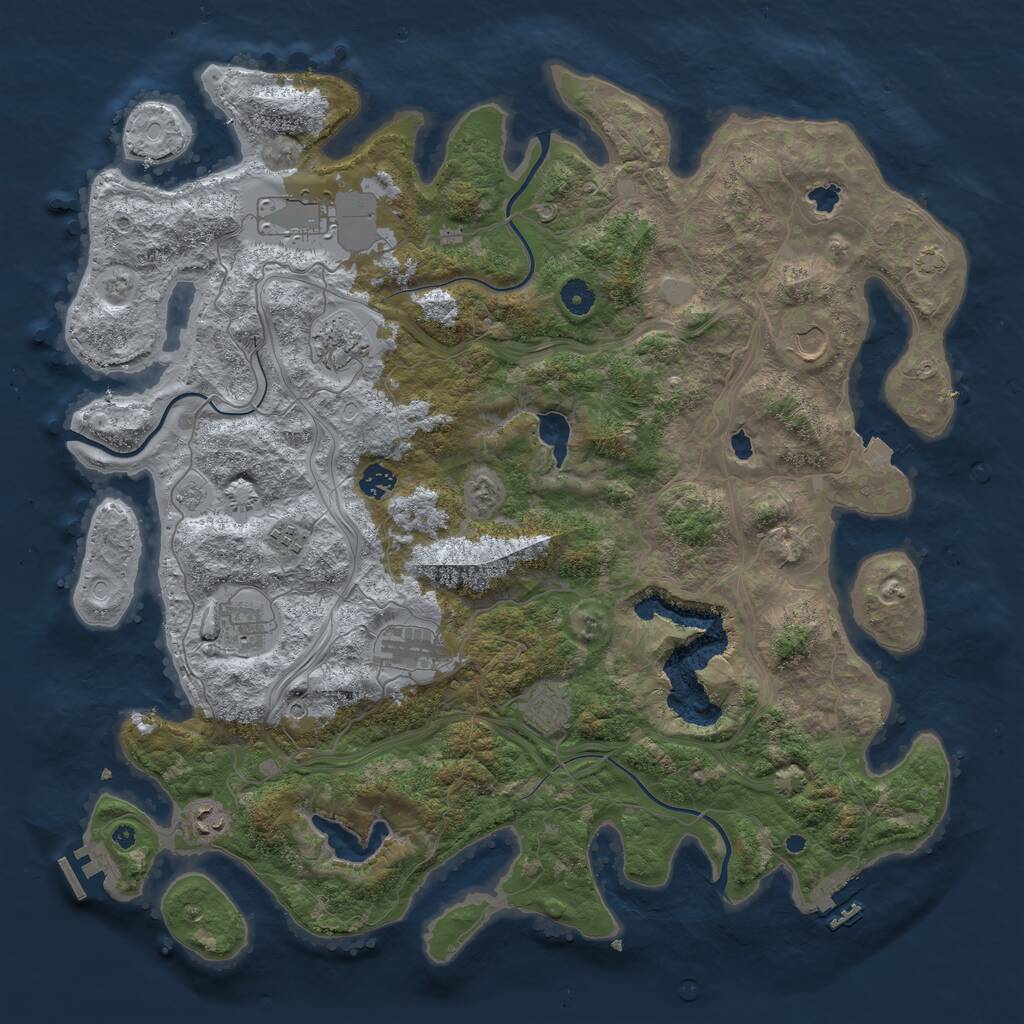 Rust Map: Procedural Map, Size: 4500, Seed: 12168, 15 Monuments