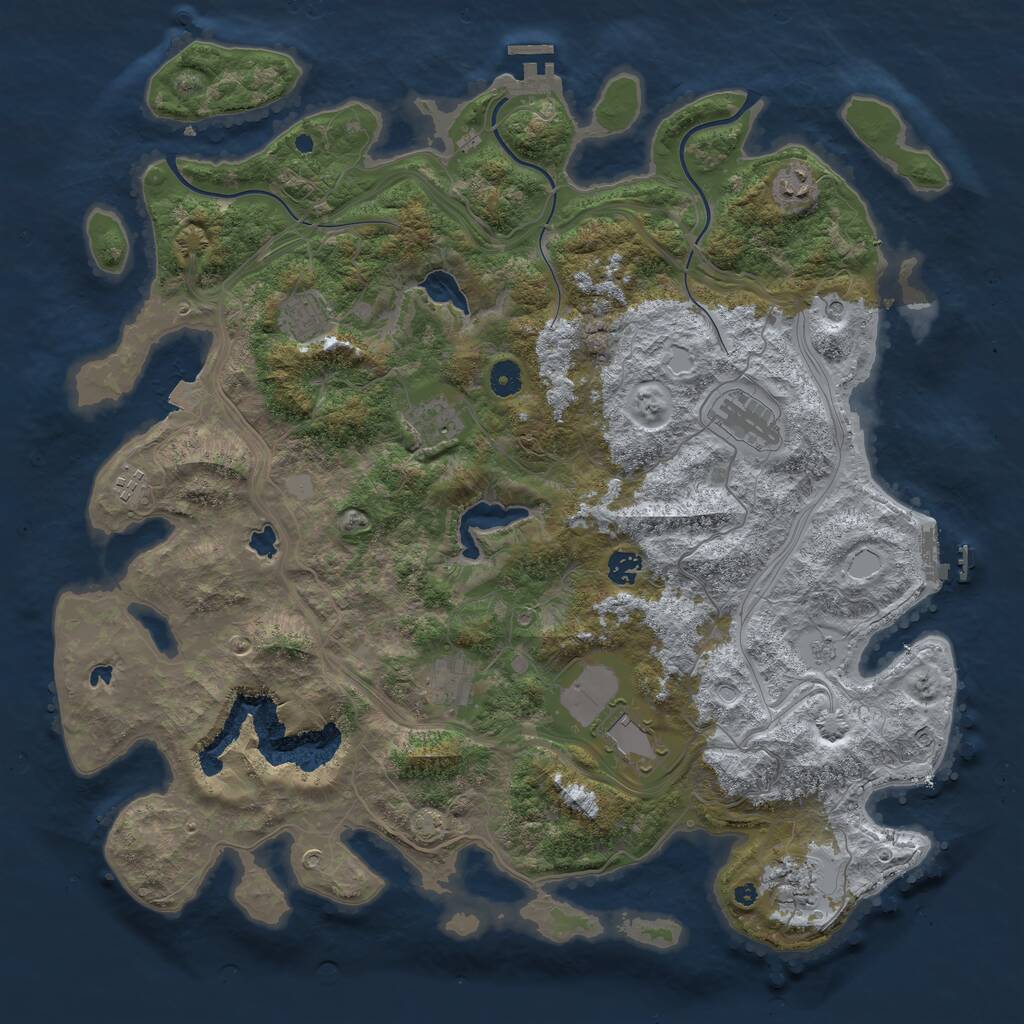 Rust Map: Procedural Map, Size: 4500, Seed: 374985329, 15 Monuments