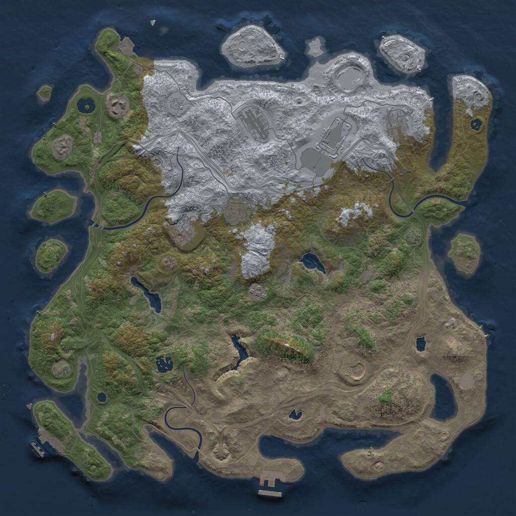 Rust Map: Procedural Map, Size: 4500, Seed: 1012315671, 15 Monuments