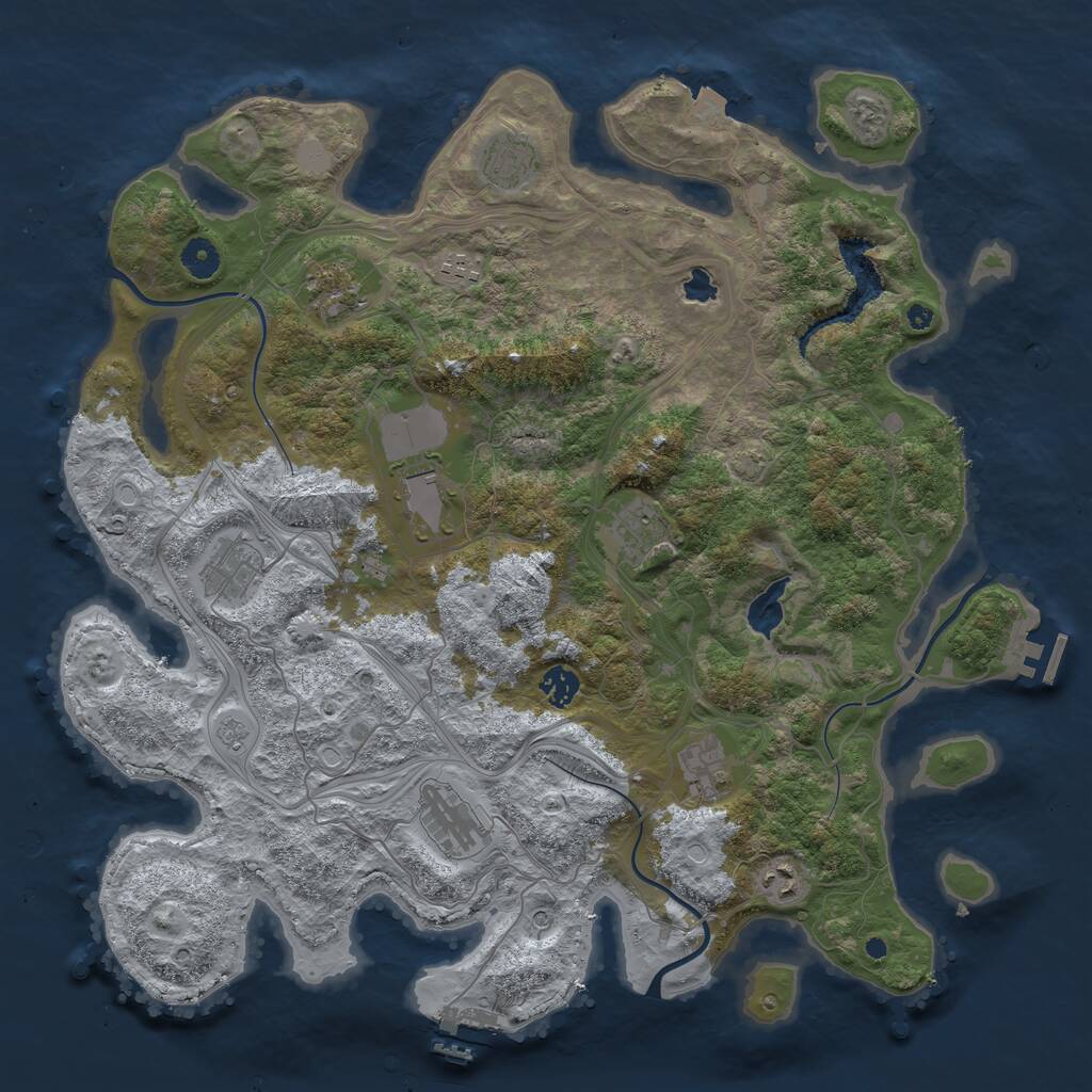 Rust Map: Procedural Map, Size: 4250, Seed: 314299931, 16 Monuments